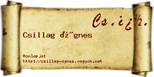 Csillag Ágnes névjegykártya