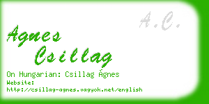agnes csillag business card